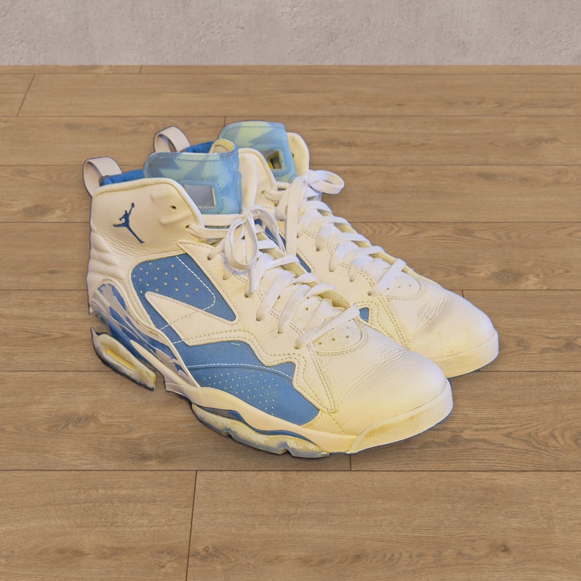 Nike Air Jordan 6 men's sneakers, white & blue, US 13